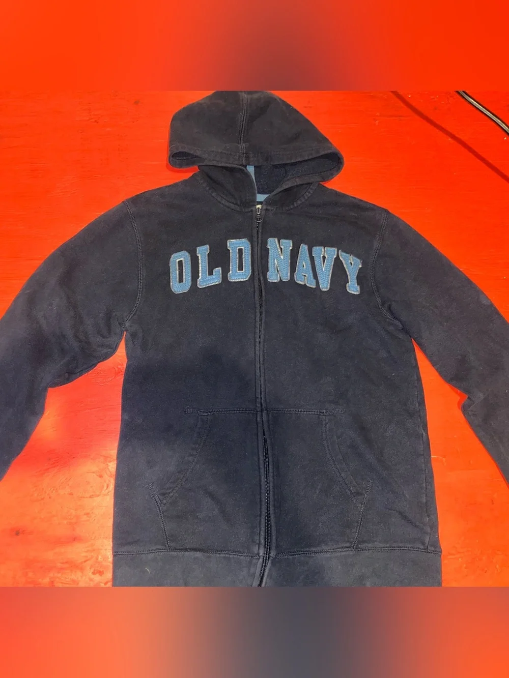 Navy and light blue old navy zip up hoodie